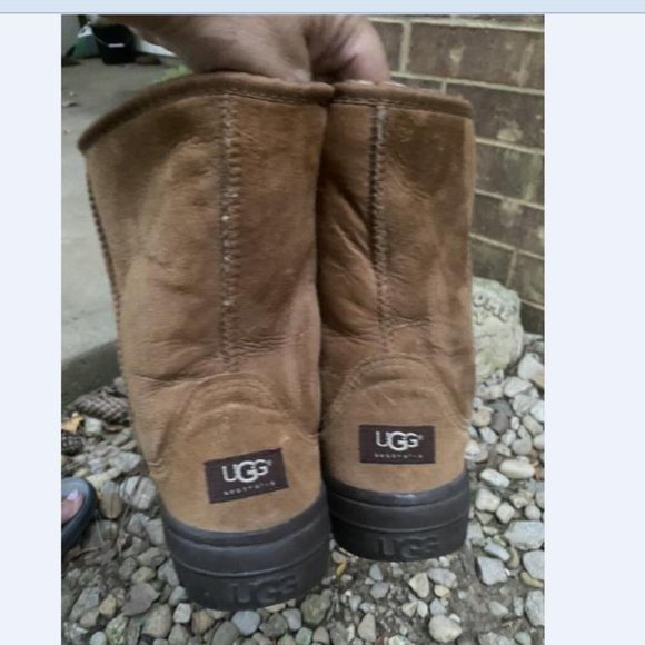 UGG Mens Ultra Short 5220 Brown Sheepskin Pull On Winter Boots Size 9 - Picture 3 of 5